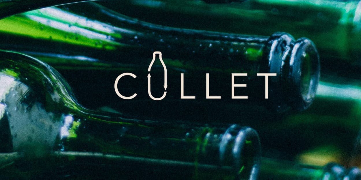 Cullet brand identity — logo, pattern system, and vehicle branding for B2B glass recycling startup